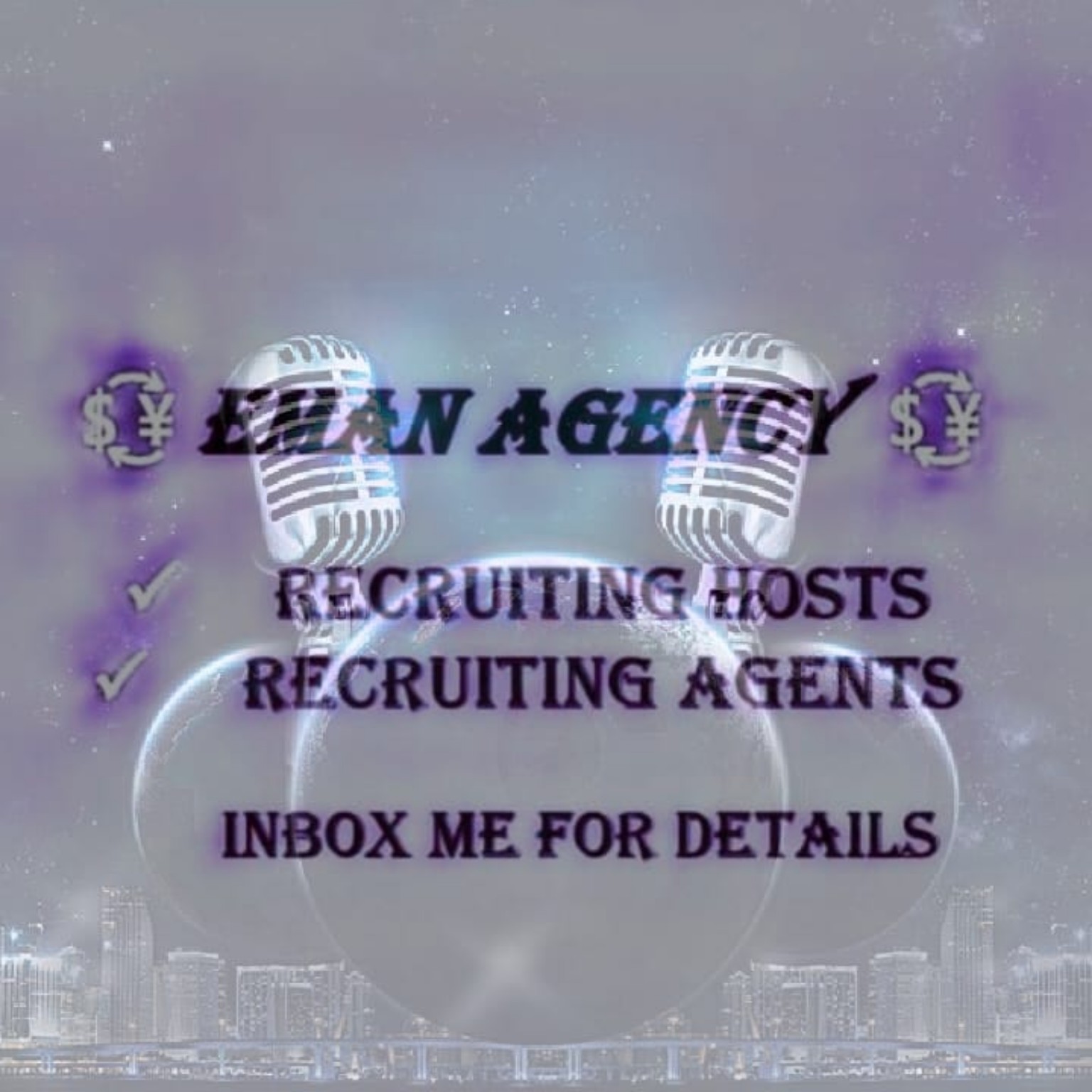 Eman Agency recruiting hosts and agents. Inbox me for details.